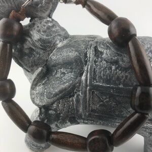 Jewelry man Wooden bracelet, 10 inches in length, dark brown